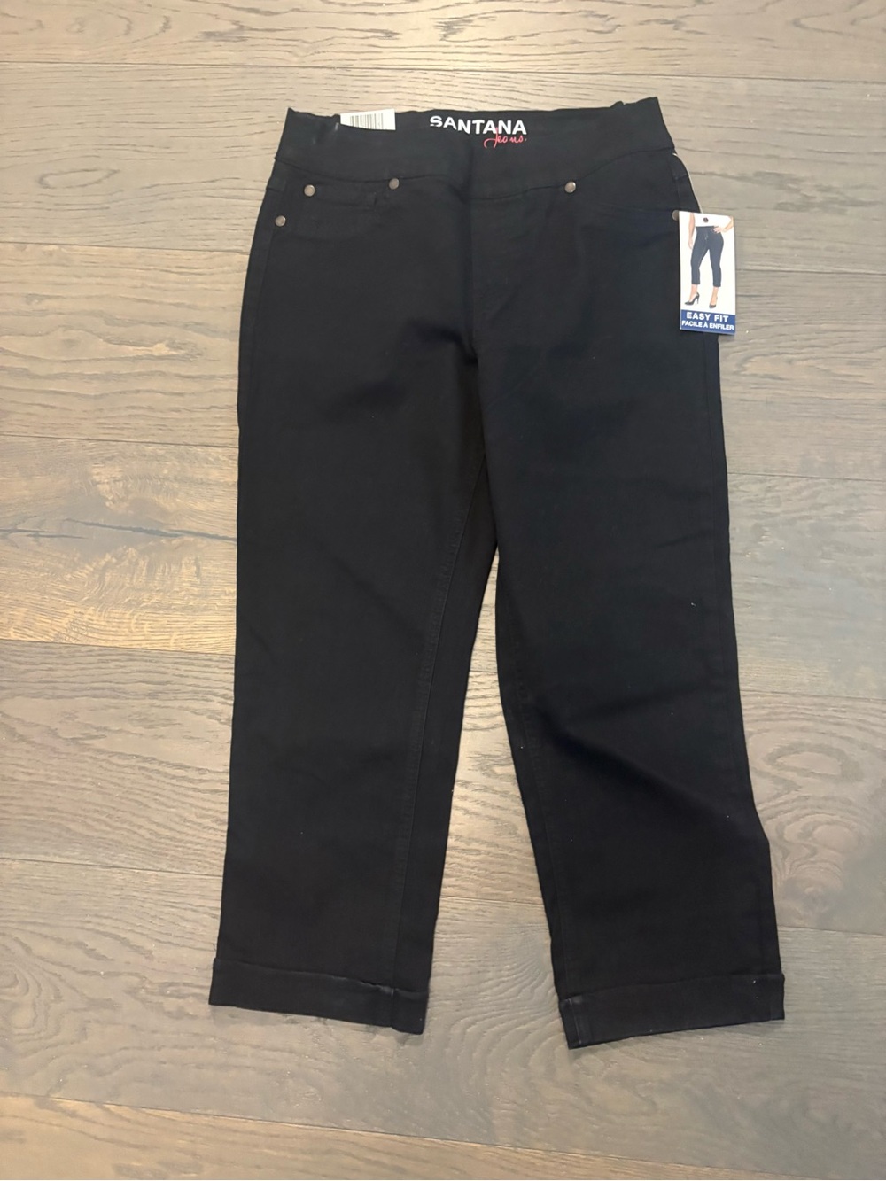 Santana brand ladies black capris sz 8 NWT ret $99